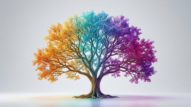 Colorful family tree diagram representing generational wealth transfer and asset distribution.