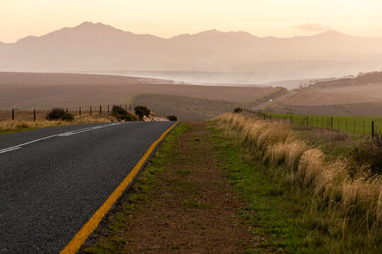 highway and farmland, Western Cape, South Africa
