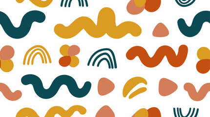 Naklejka premium Vibrant abstract shapes in earthy tones