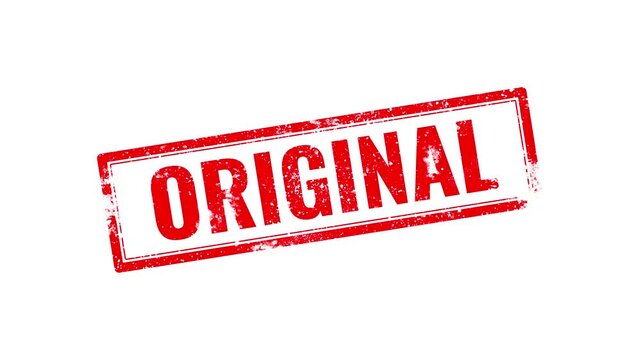 Red rubber stamp with the word original in grunge style