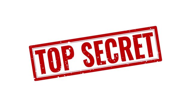 Red top secret rubber stamp mark on paper