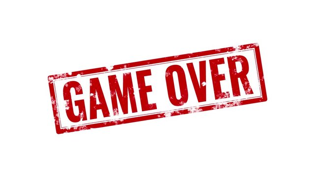 Red game over grunge stamp design