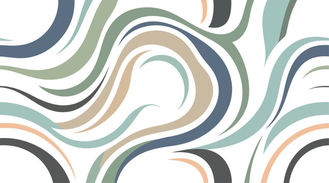 Abstract wavy lines pattern in muted earthy tones