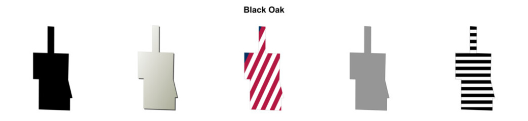 Obraz premium Black Oak (Arkansas) blank outline map