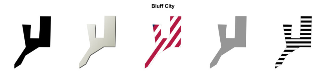 Obraz premium Bluff City (Arkansas) blank outline map