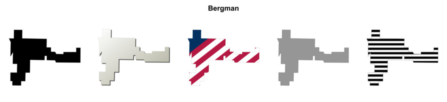 Bergman (Arkansas) blank outline map
