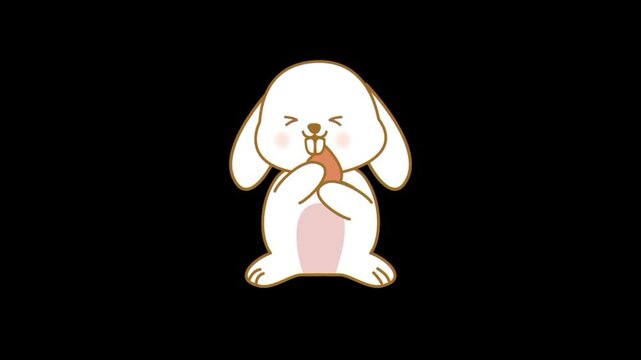 Cartoon rabbit eating carrots 3d animation