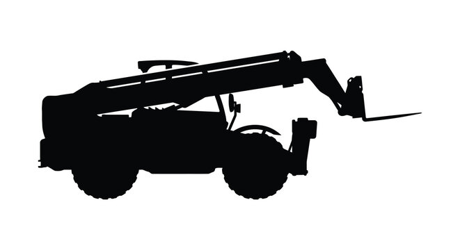 telescopic handler silhouette against a white background