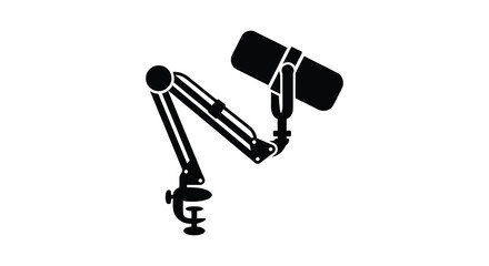 Microphone with boom arm black silhouette © MdGolam