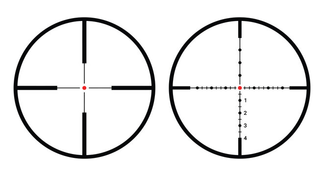 rifle scope reticle with markings black silhouette
