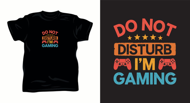 Gaming controller retro style vintage t-shirt design for video game lovers.