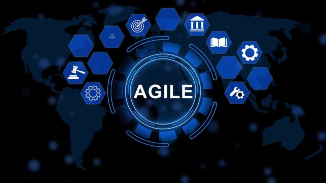 Agile Workflow Business Animation Project Management Motion graphics of concept. 4k video