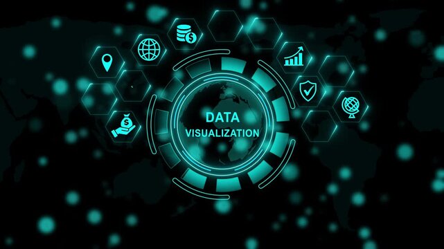 Data visualization Natural language processing AI Artificial intelligence. Motion graphics of concept. 4k video animation