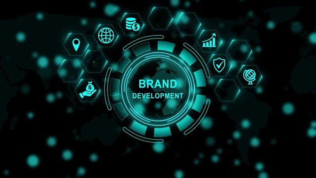 Brand Development Natural language processing AI Artificial intelligence. Motion graphics of concept. 4k video animation