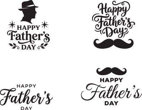 Father's Day black and white typography and silhouette graphics