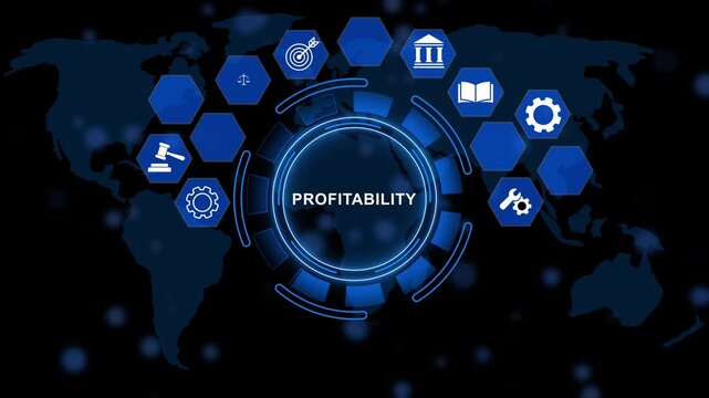 Profitability displaying iterative enhancement rings, process evolution mapping, and precision operational refinement architecture for enterprise excellence. animation