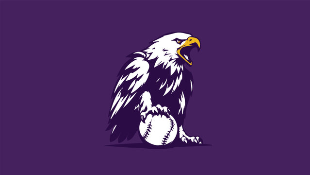 Luxury Eagle Softball Emblem Vector Design Featuring Aggressive Bird Mascot and Modern Athletic Identity Concept logo design club sports