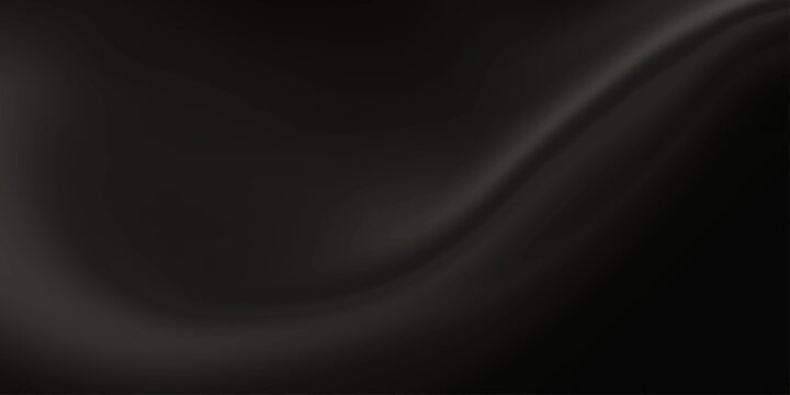 An abstract dark black and white background featuring a smooth silk fabric texture with soft luxury waves and subtle blue motion lines