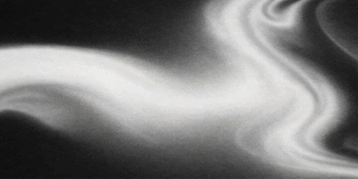 An abstract medical x-ray of a naked woman's body showing the anatomy of the chest and lungs enveloped in a black and white smoke texture resembling silk fabric on a black background