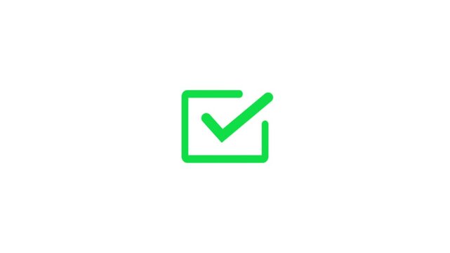 check mark on transparent background with alpha channel. Check mark symbol. approved tick mark icon, Check mark icon animation , right mark icon. check box, tick box, 4k video