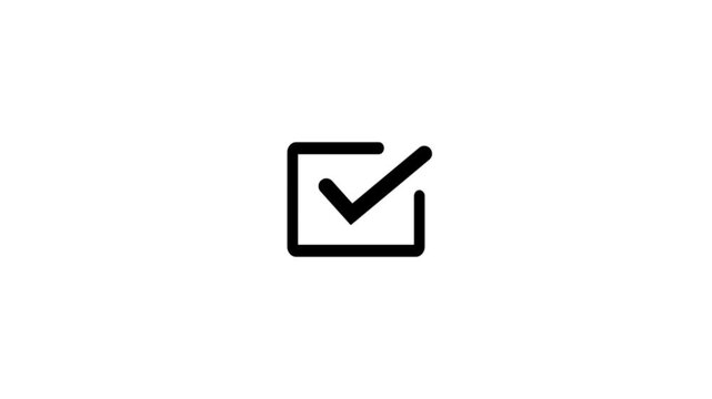 check mark on transparent background with alpha channel. Check mark symbol. approved tick mark icon, Check mark icon animation , right mark icon. check box, tick box, 4k video