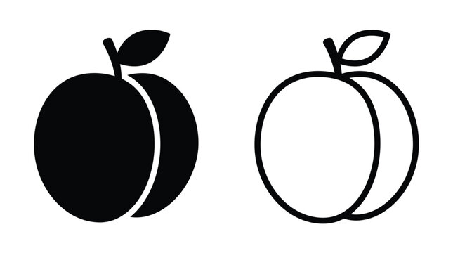 Peach fruit silhouettes on a white background simple graphic design