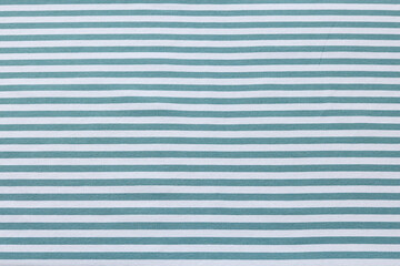 Smooth Blue and White Striped Linen Tablecloth Background. Top View