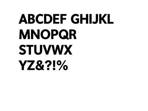 A typographic art poster displays an alphabet sheet from ABCDEF to YZ The alphabets are stylized, slightly tilted, and arranged in two rows The upper row starts with A and ends wi - AI-Generated