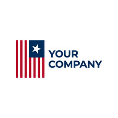 Fototapeta premium American company logo with star.