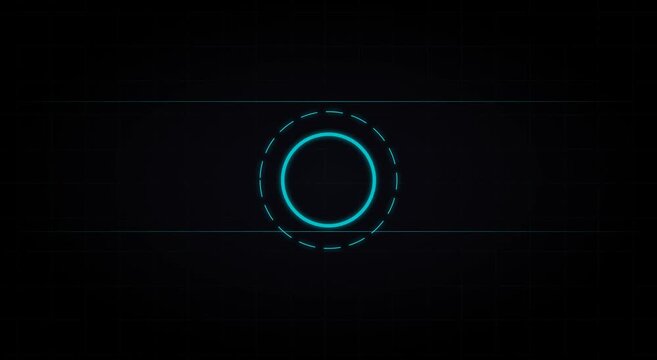 Digital hud interface circle loading animation with glowing neon animation