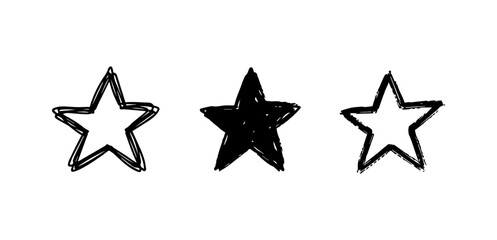 Obraz premium Star Doodles Set Vector doodle funny set on white background