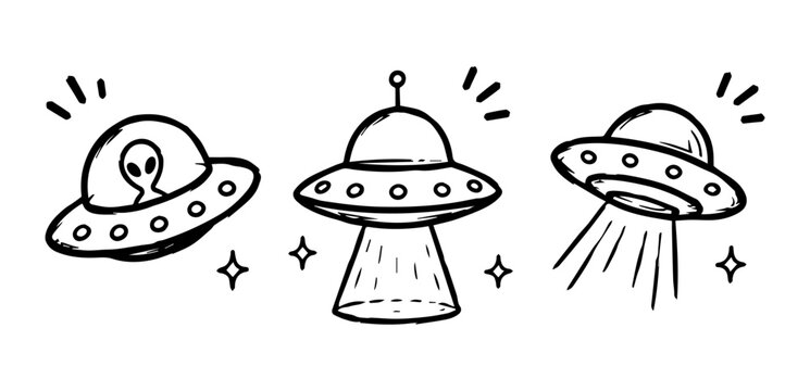 UFO Doodles Set
Vector doodle funny set on white background
