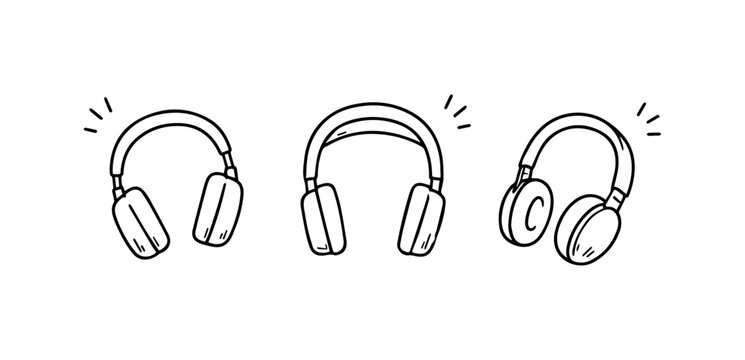Headphones Doodles Set
Vector doodle funny set on white background