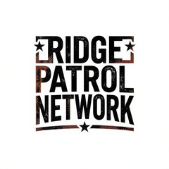 Fototapeta premium Ridge Patrol Network badge emblem on textured paper background with vintage distressed style