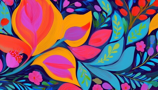 abstract floral seamless pattern bright colors gouache painting brush textures modern abstract design for paper cover fabric textiles clothing wrapping banner home decor