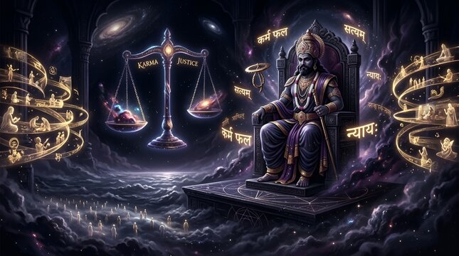 Lord Shani Dev Hindu God of Justice Karma and Saturn Planet in Vedic Astrology