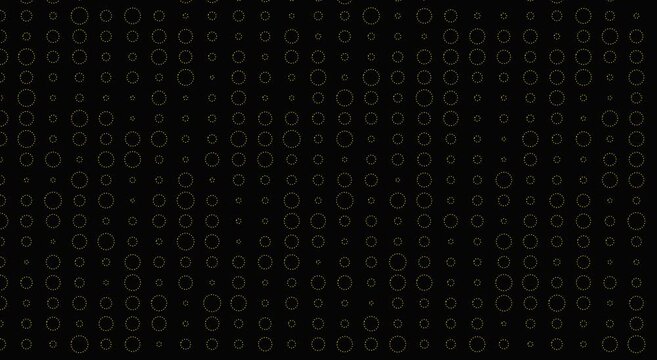 Golden circle pattern motion background: abstract pulsing geometric grid animation