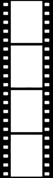 Sezione verticale di bobina cinematografica o pellicola fotografica in bianco e nero, in stile minimalista e geometrico per storie e smartphone, tracciato vettoriale