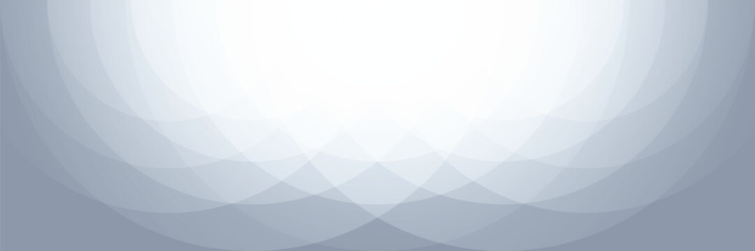 Abstract white and gray geometric background with overlapping circles pattern for banner design.