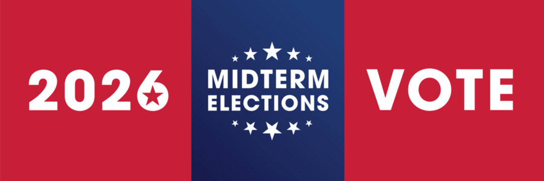 US 2026 Midterm Elections Campaign Graphics, vector illustration.