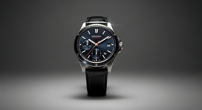 Luxury Watch on Dark Background Closeup.
