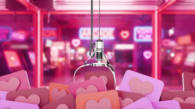 Arcade Claw Game Catching Love Heart