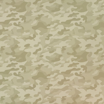 A beige camouflage pattern with irregular shapes and blended colors. The pattern is abstract and repetitive.