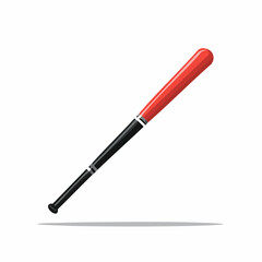 Fototapeta premium Red and Black Baseball Bat Illustration