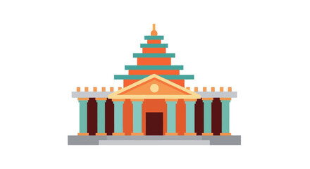 Obraz premium Stylized vector illustration of a classical building architecture isolated