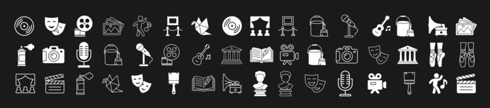 Set of Art and Entertainment Vector Icons