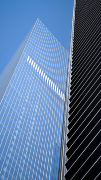 fragment futuristic glass building with economic cooperation