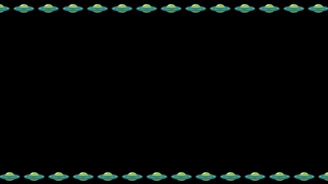 UFO frame animation top and bottom with transparent background