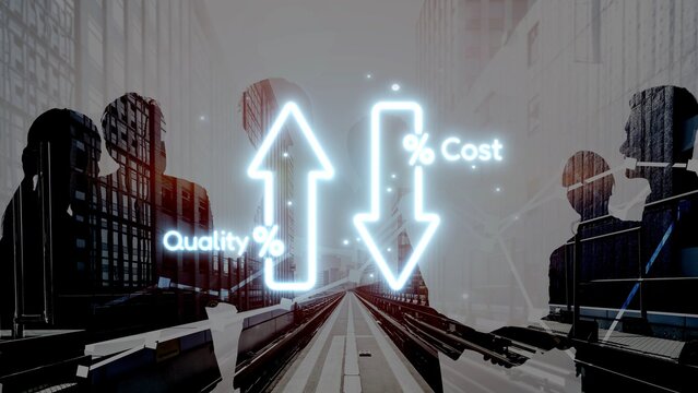 Business concept showing cost reduction and quality increase using Lean, Six Sigma, and Total Quality Management (TQM) to enhance efficiency, value, and customer satisfaction. Muxer