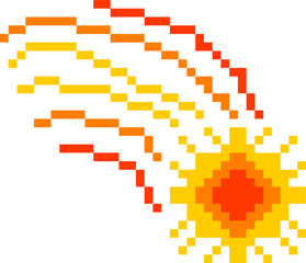 Fototapeta premium Sun Comet Trail Pixel Art